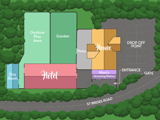Map of Little Dogs Hotel area